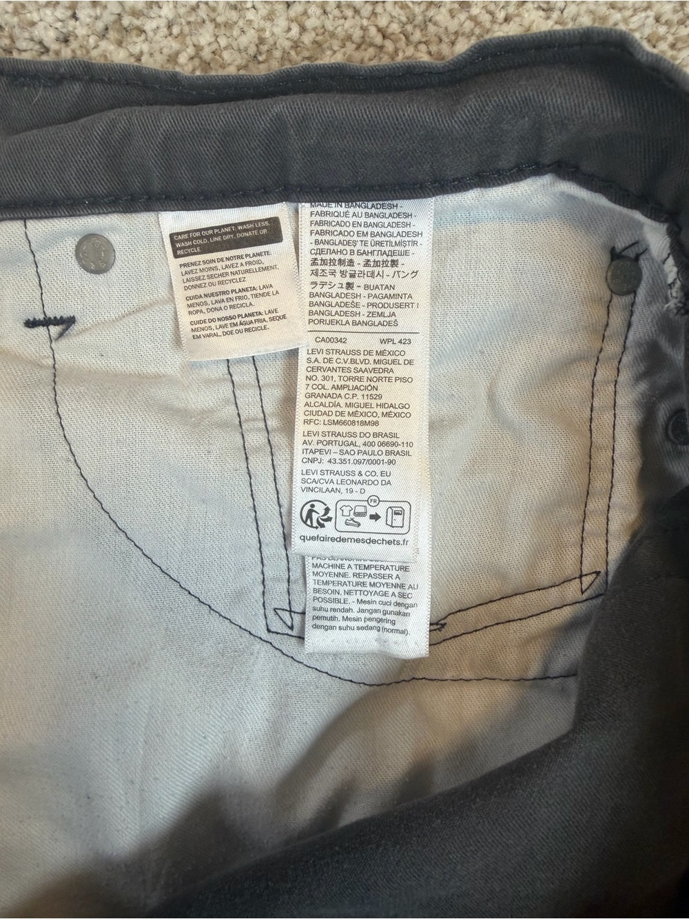 Levi's 514 Men's Jeans Pants Straight Fit Soft Twill 38x32 Slate Gray - Picture 4 of 9